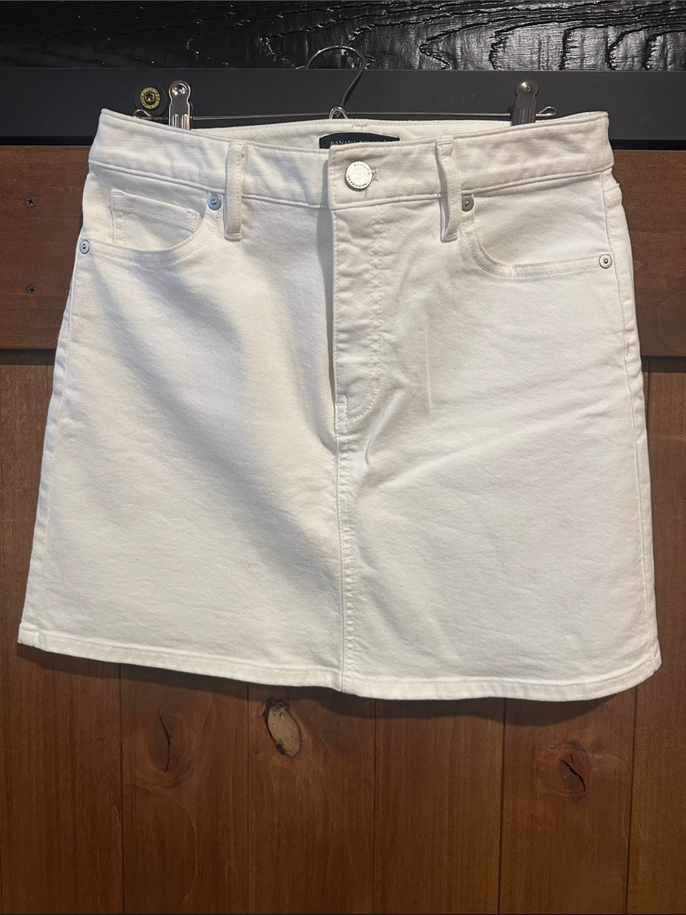 Banana Republic White Denim Mini Skirt